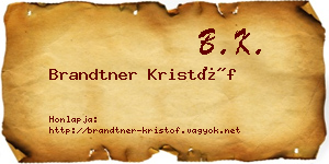 Brandtner Kristóf névjegykártya